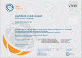 Certifikát ECDL Expert Vzor
